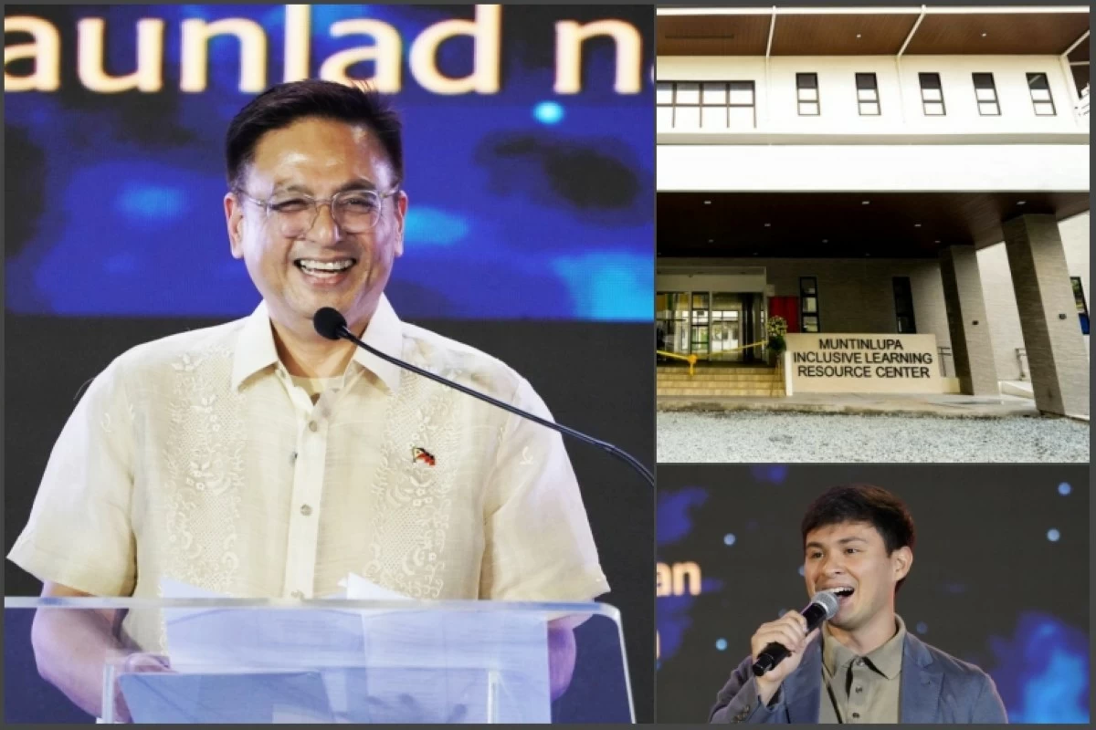 Muntinlupa Mayor Ruffy Biazon, the Muntinlupa Inclusive Learning Resource Center and actor Matteo Guidicelli  (Photos from Muntinlupa PIO) 
