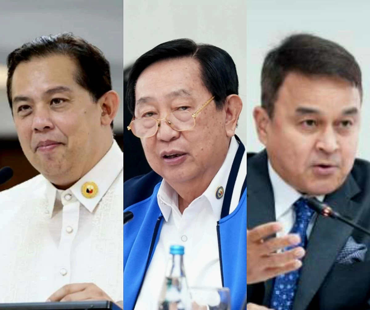 From left to right: Leyte 1st district Rep. Martin Romualdez, Antipolo City 2nd district Rep. Romeo Acop, and former Surigao 2nd district Rep. Robert Ace Barbers (PPAB)