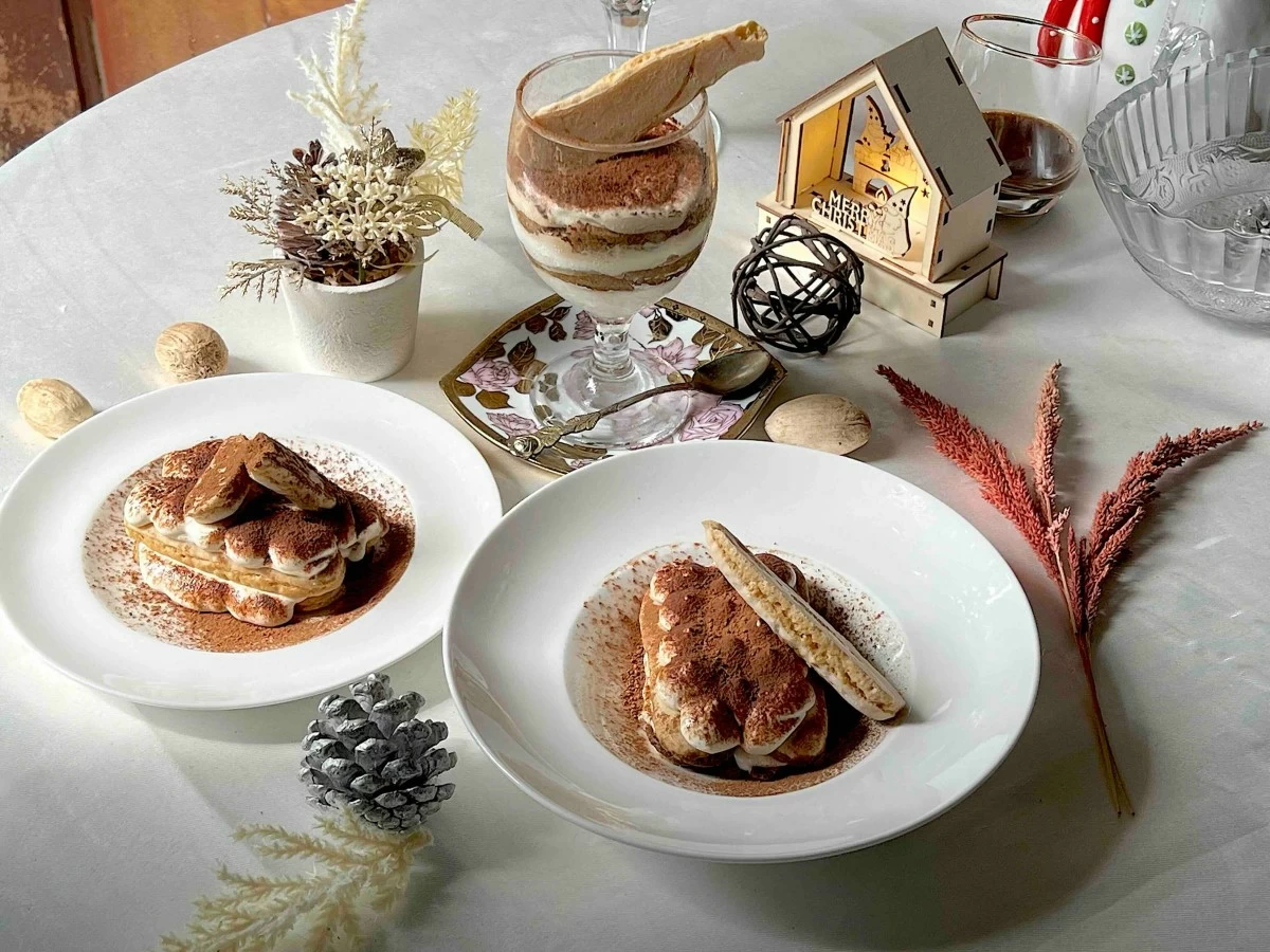 NO-BAKE CLASSIC An easy-to-create tiramisu by Chef Paul John Pamaran Zamora, layered with coffee-soaked ladyfingers and a mascarpone-style cream.