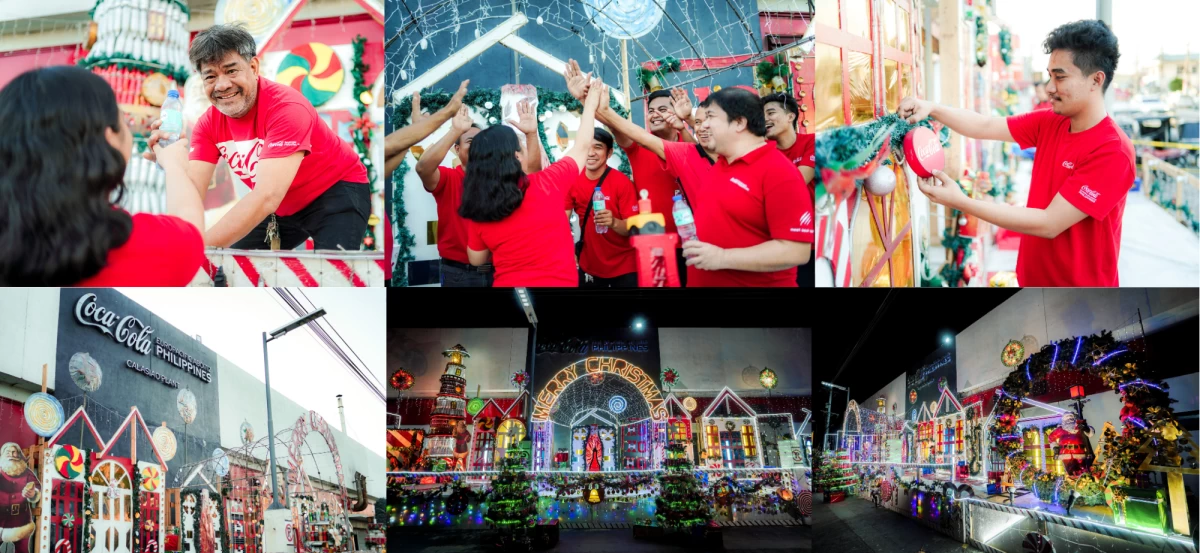 Associates at Coca-Cola's Calasiao Plant smile as they transform the site into a festive spectacle. This is part of CCEAP’s yearly tradition of coming together to light up their different sites to spread Christmas cheer.