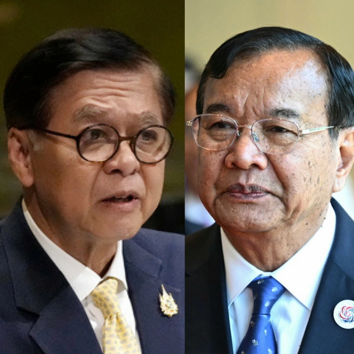 Thailand’s Foreign Minister Sihasak Phuangketkeow (left) and Cambodia's Foreign Minister Prak Sokhonn (AP Photos/Pamela Smith/Mandel Ngan/Pool Photo/File)