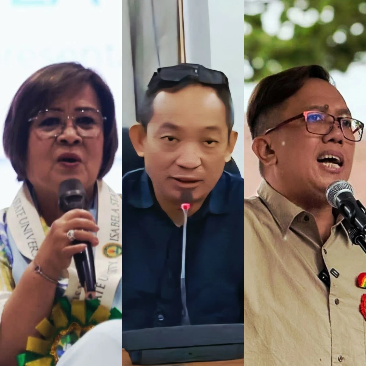 From left to right: ML Party-list Rep. Leila de Lima, ACT Teachers Party-list Rep. Antonio Tinio, Akbayan Party-list Rep. Perci Cendaña (Facebook)