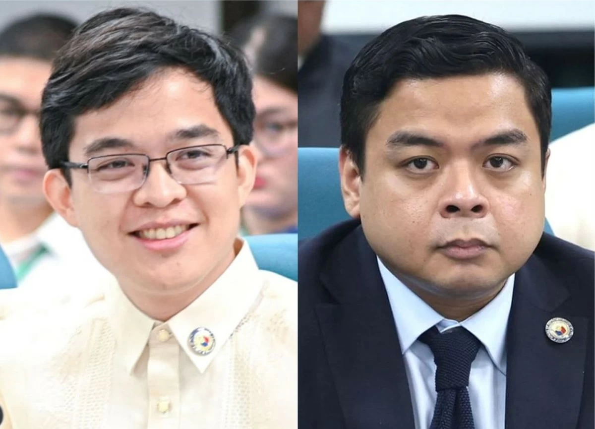 Batangas 1st district Rep. Leandro Legarda Leviste (left), Bicol Saro Party-list Rep. Terry Ridon (Rep. Leviste's Facebook)