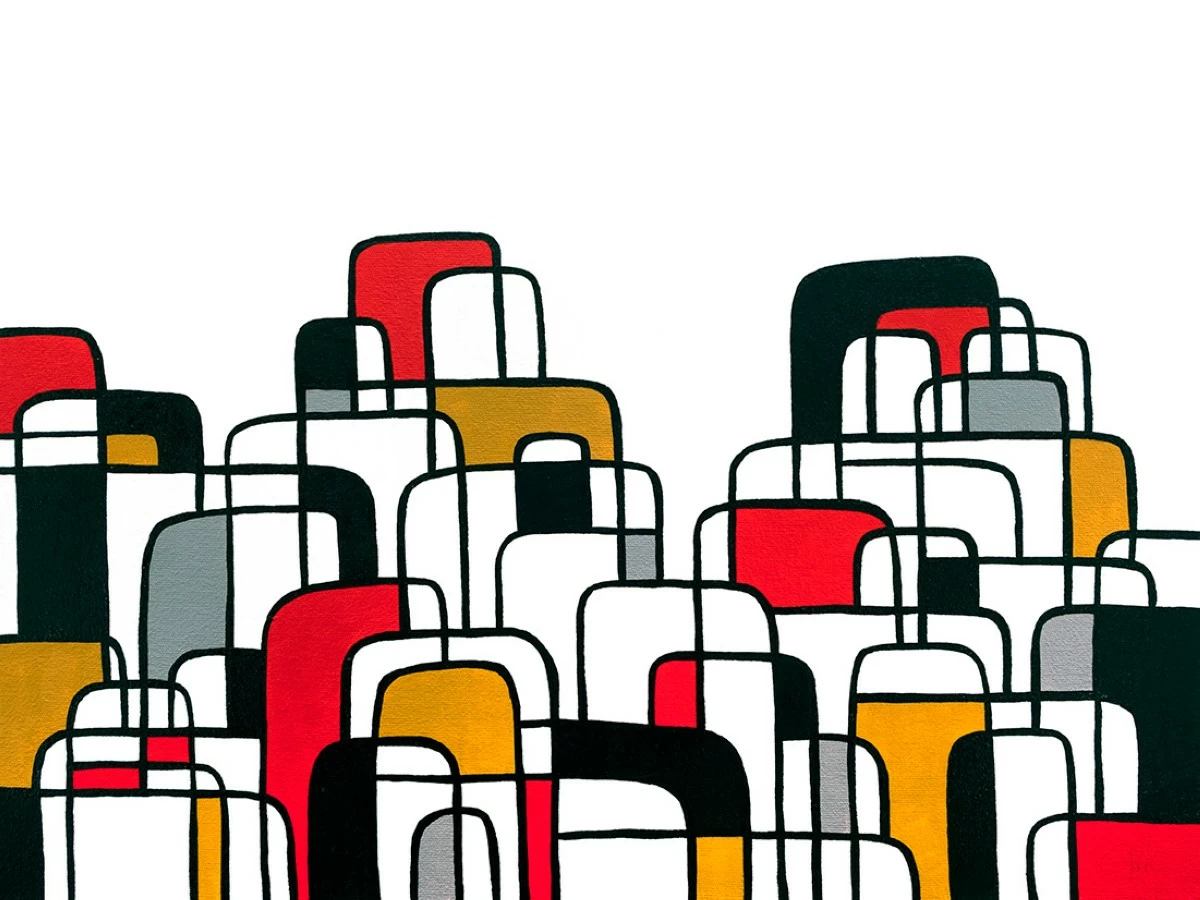 'FOUNDATIONS' 18x24 inches, acrylic on canvas, 2025