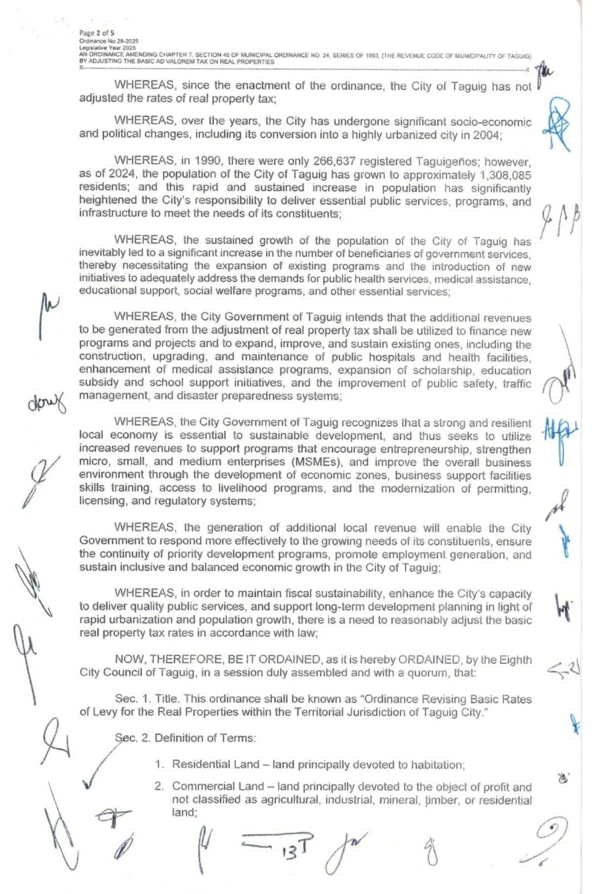 The  Taguig Ordinance No. 28 approved on Dec. 15, 2025 (Photo from the Taguig City government) 