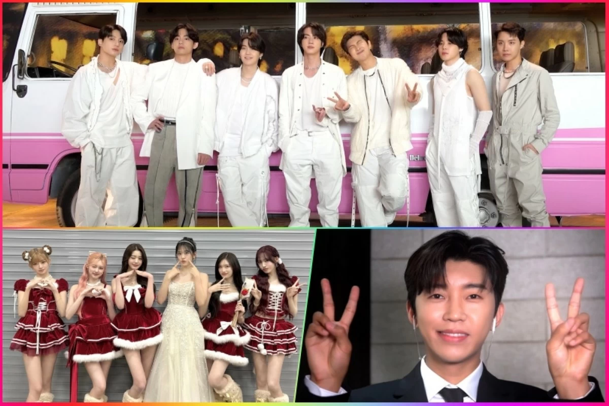 (Clockwise from top) BTS, Lim Young-woong and IVE (Big Hit Music, Instagram) 