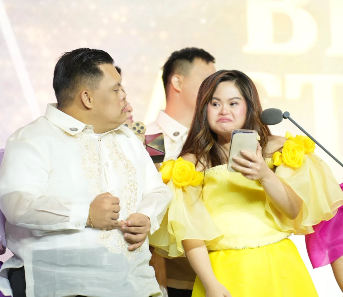 Krystel Go reads her acceptance speech after she won Best Actress for 'I'mPerfect.' (Nathan Studios)