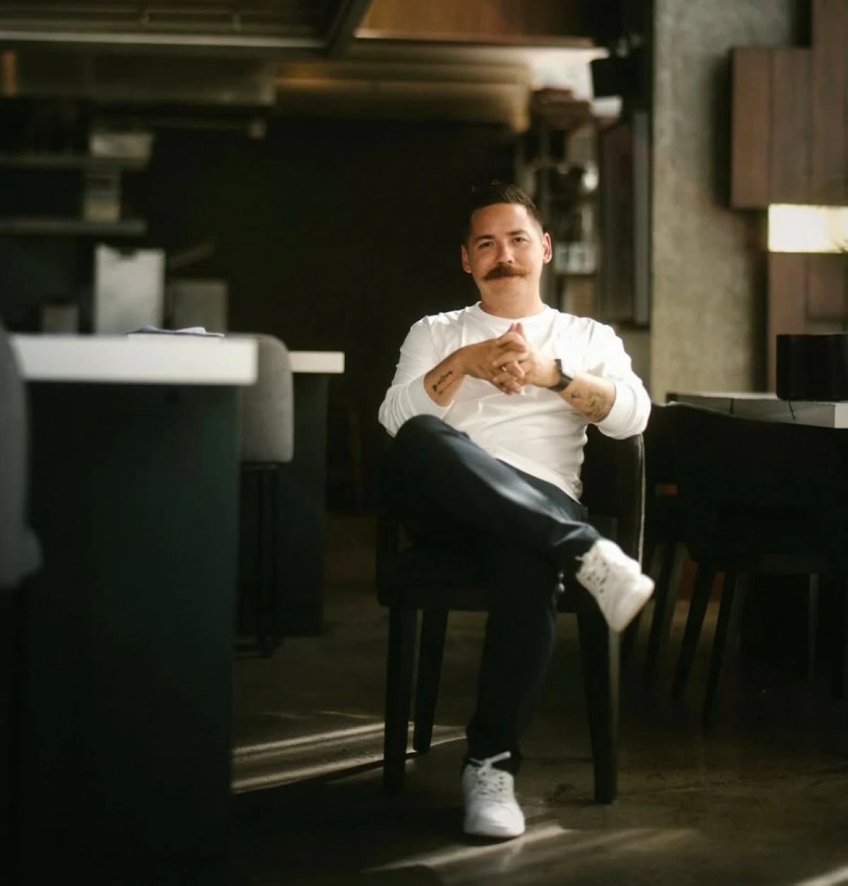 HELMSMAN Chef Josh Boutwood inside Helm, his Michelin two-starred restaurant in Makati. (Photo courtesy of Helm / Instagram @helmmnl)