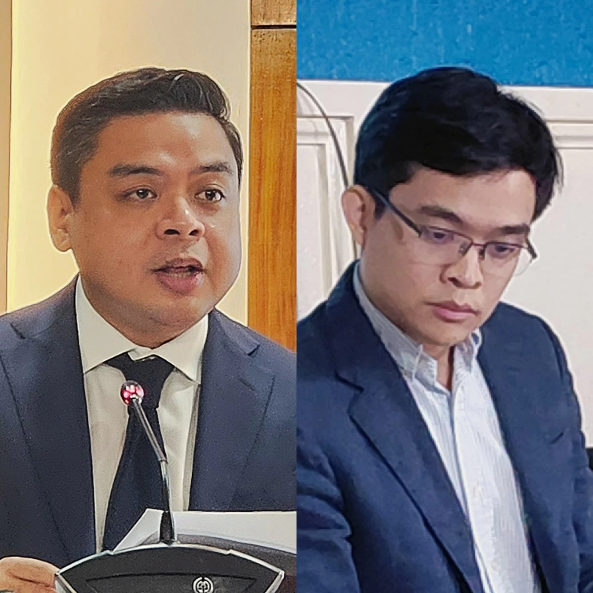 Bicol Saro Party-list Rep. Terry Ridon (left), Batangas 1st district Rep. Leandro Legarda Leviste (Ellson Quismorio/ MANILA BULLETIN)