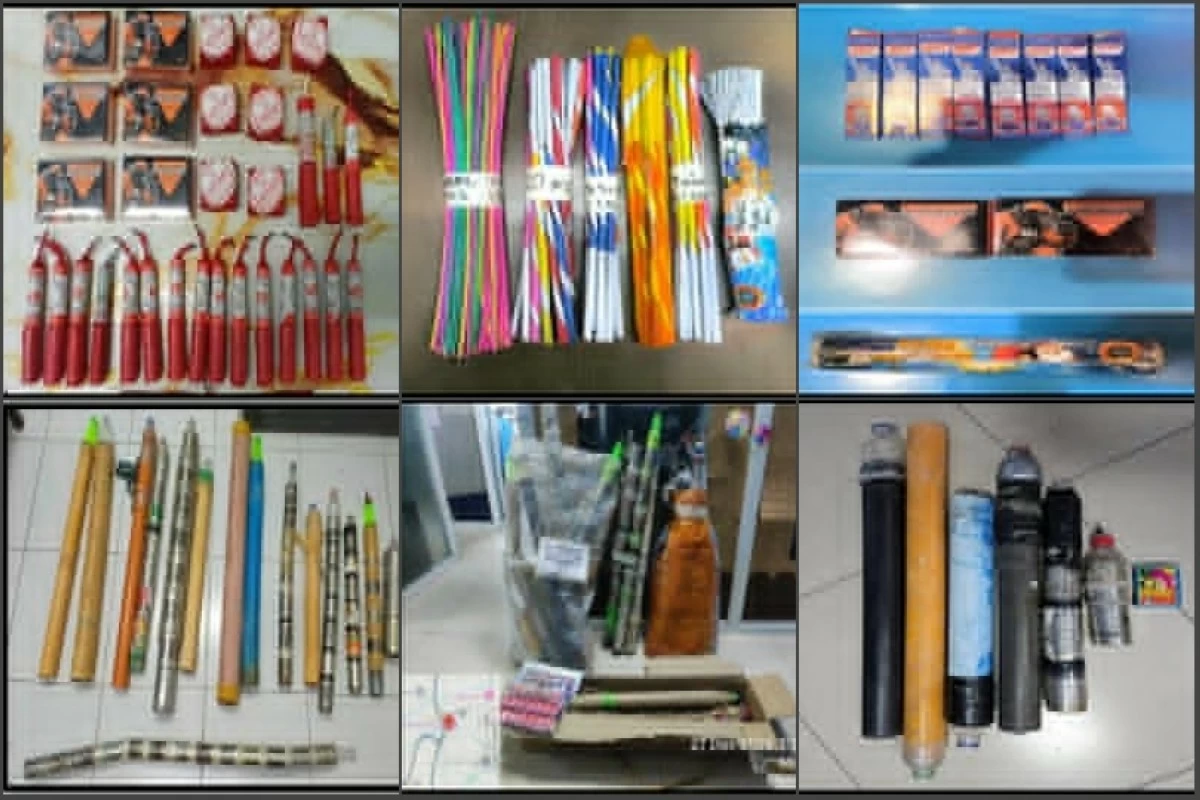 The firecrackers seized by the Muntinlupa police (Photos from the Muntinlupa police) 

