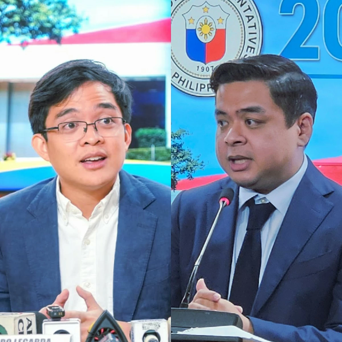 Batangas 1st district Rep. Leandro Legarda Leviste (left), Bicol Saro Party-list Rep. Terry Ridon (Facebook, MANILA BULLETIN)