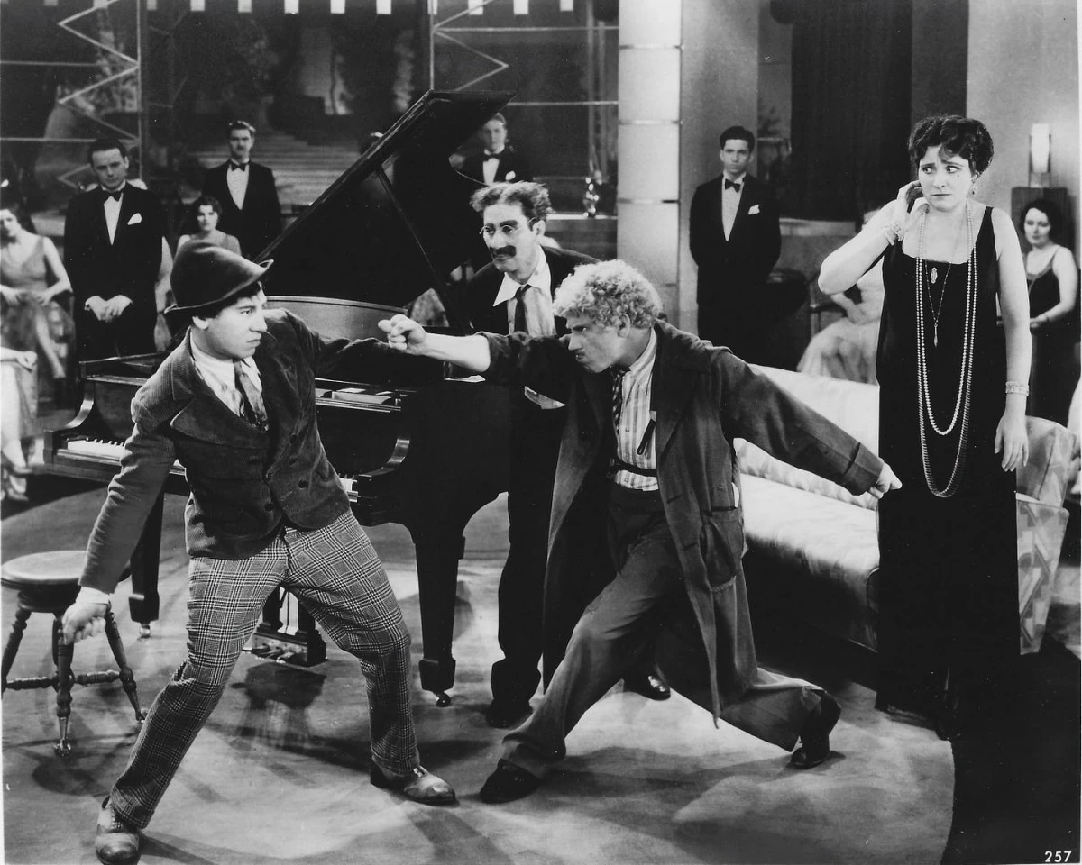 EARLY COMEDY The Marx Brothers consisted of brothers Chick, Harpo, and Groucho.
