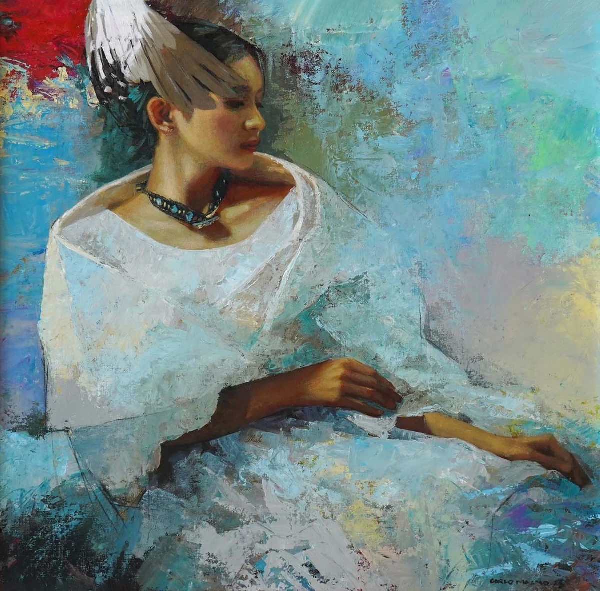 'UNTITLED III,' 18X18 inches, mixed media on canvas, 2025