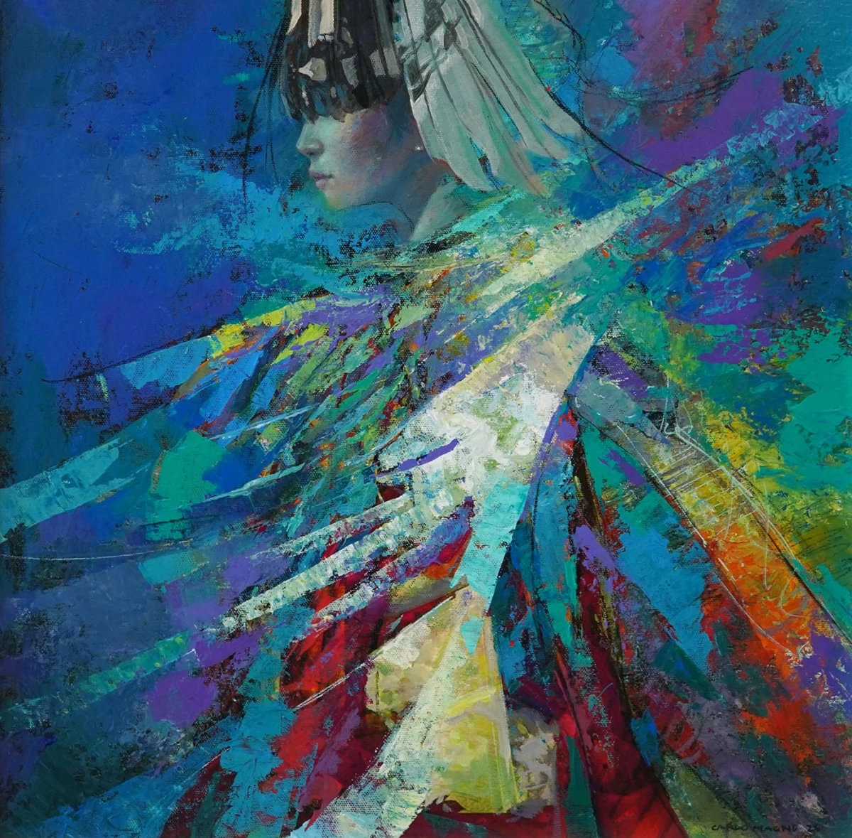 'UNTITLED IV,' 18X18 inches, mixed media on canvas, 2025