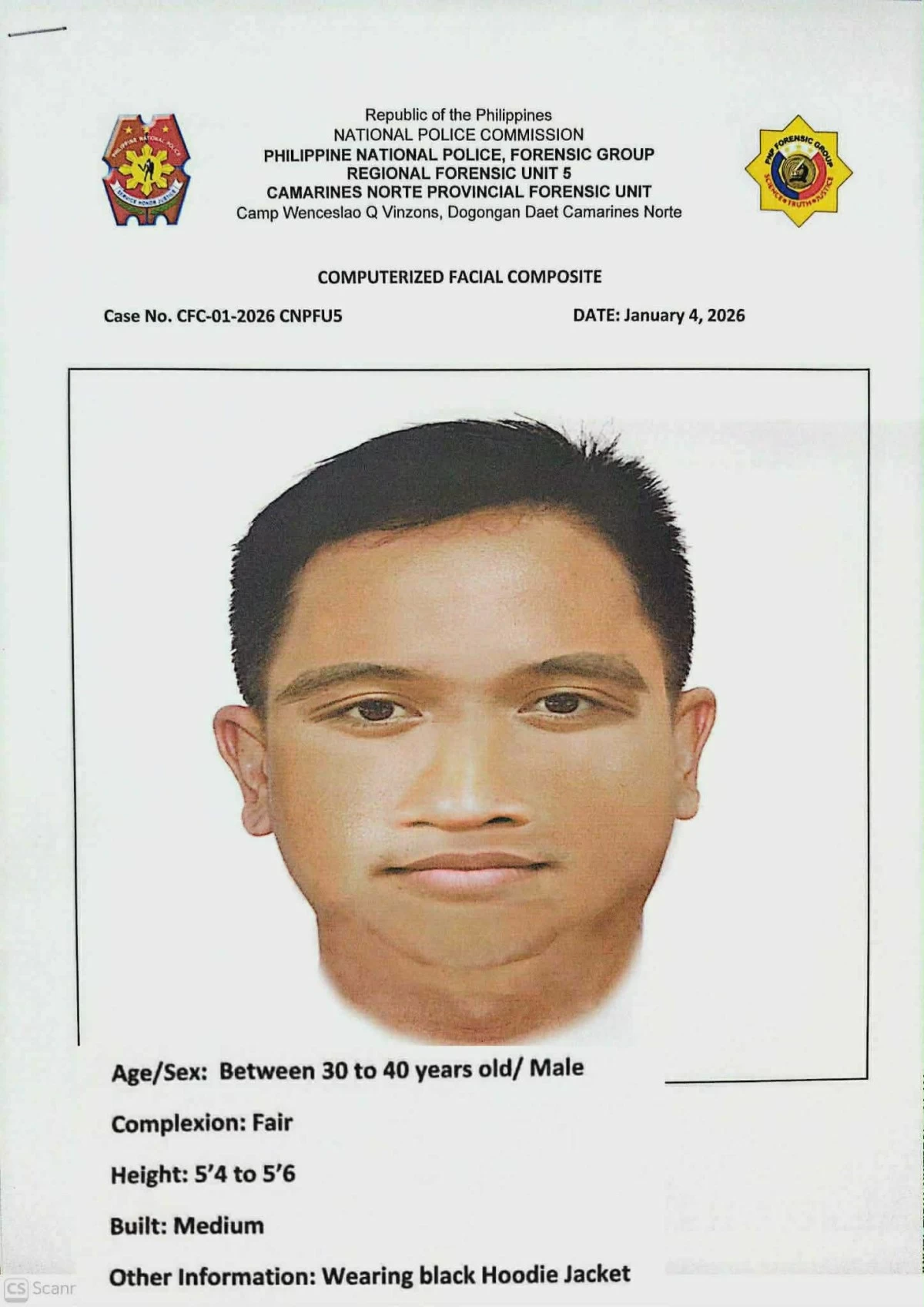 THE suspect's police sketch.