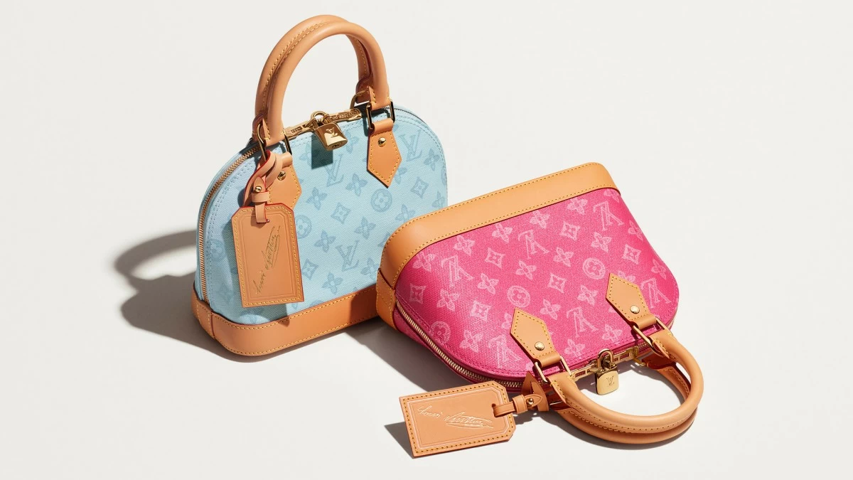 Monogram Origine Alma in Bleu Courrier and Rose Ruban