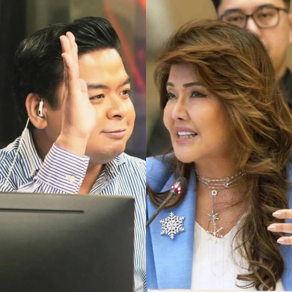 Bicol Saro Party-list Rep. Terry Ridon (left), Senator Imee Marcos (Facebook)