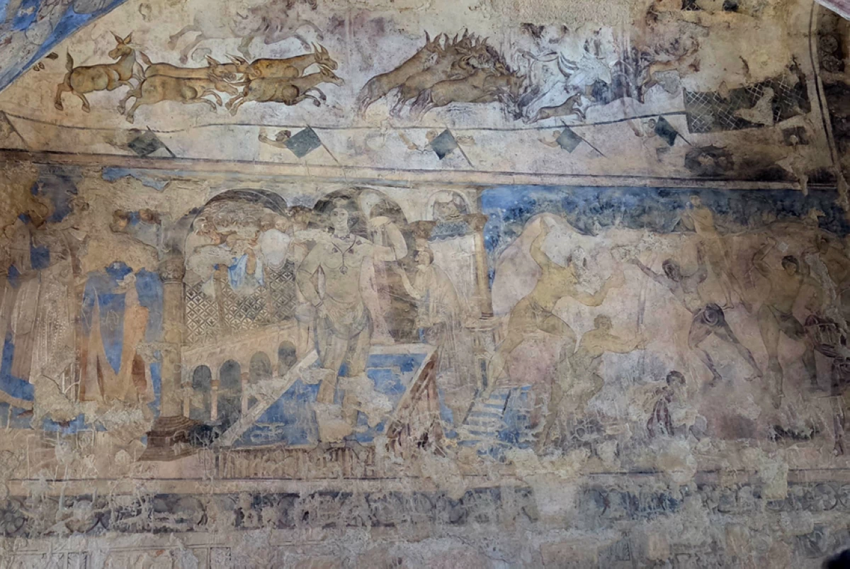 HISTORICAL ART UNESCO-listed frescoes at Qusayr Amra.