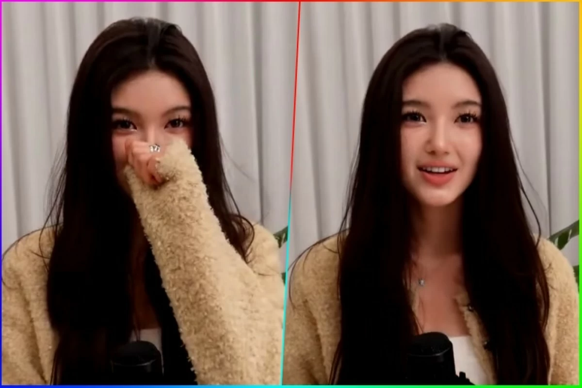 Former NewJeans member Danielle during the live stream (Screenshots from YouTube video) 