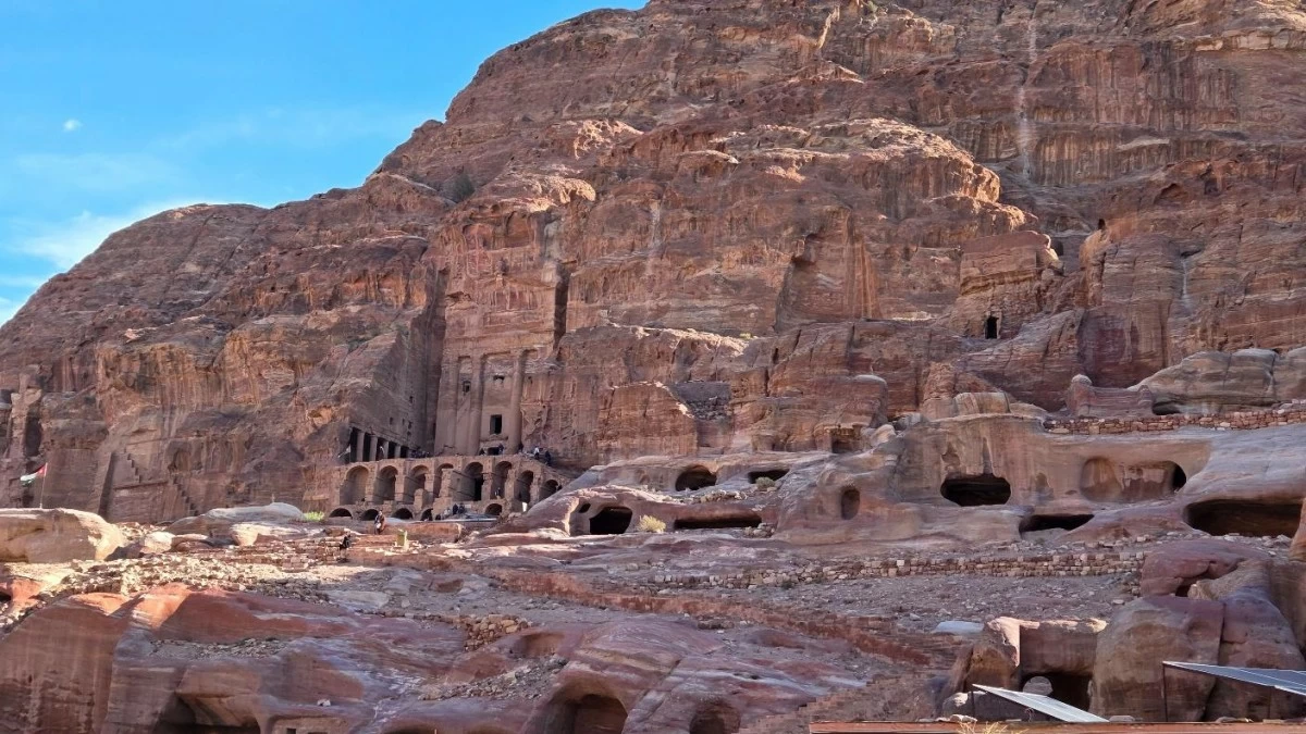 IT’S ROYALTY The Royal Tombs at Petra have staircase facades on the left, marking the place as a tomb.