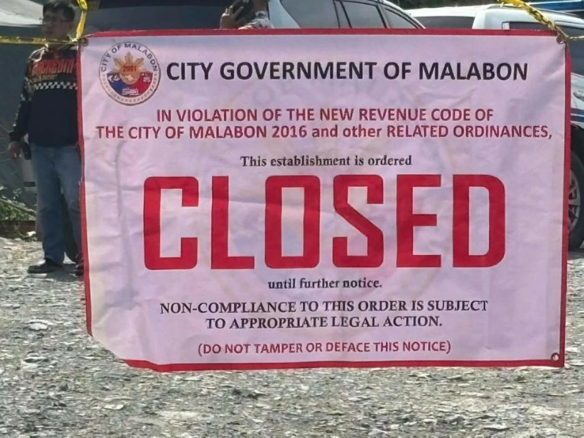 Temporary closure of the warehouse in Barangay Maysilo, Malabon City (Photo by Malabon PIO)