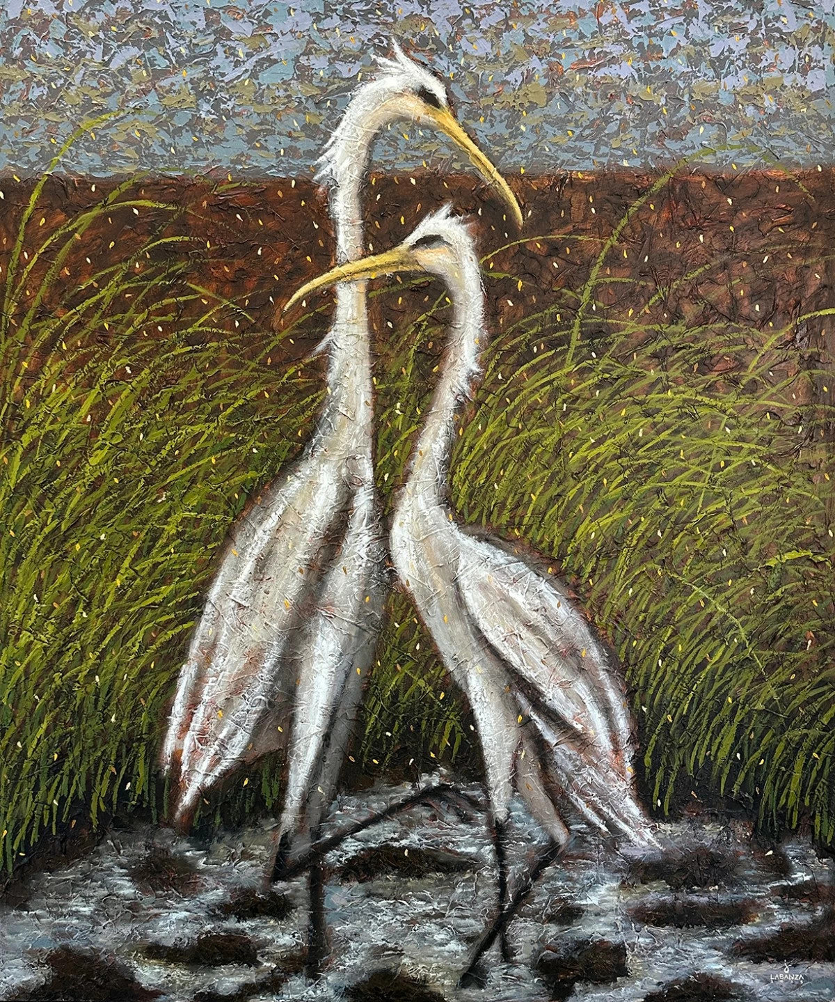 'WHILE WINGS, STILL WATERS' oil on canvas, 49 x 41 inches, 2025