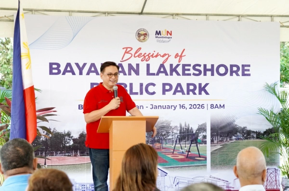 Muntinlupa Mayor Ruffy Biazon at the opening of the Bayanan Lakeshore Public Park in Barangay Bayanan (Photo from Muntinlupa PIO) 