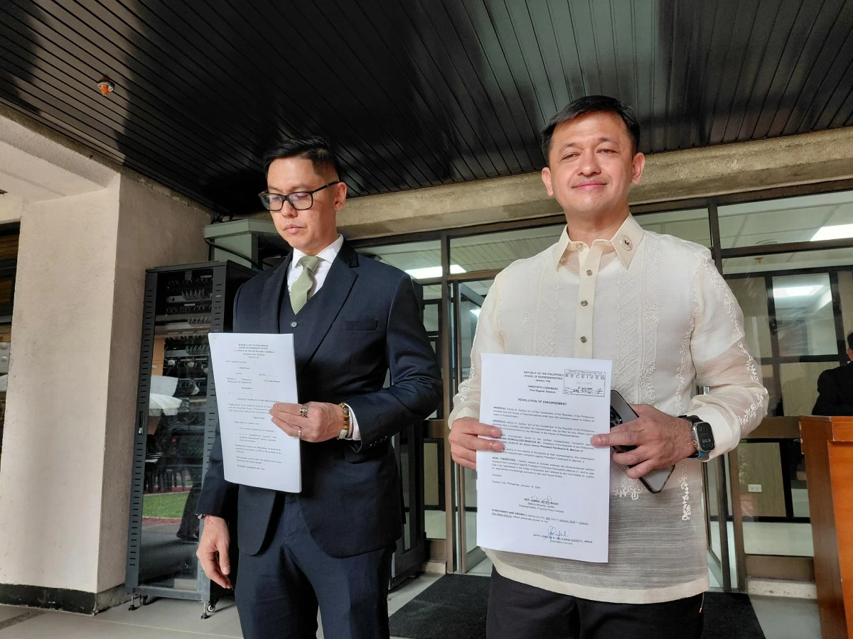 Lawyer Andre de Jesus (left), Pusong Pinoy Party-list Rep. Jett Nisay (Ellson Quismorio/ MANILA BULLETIN)