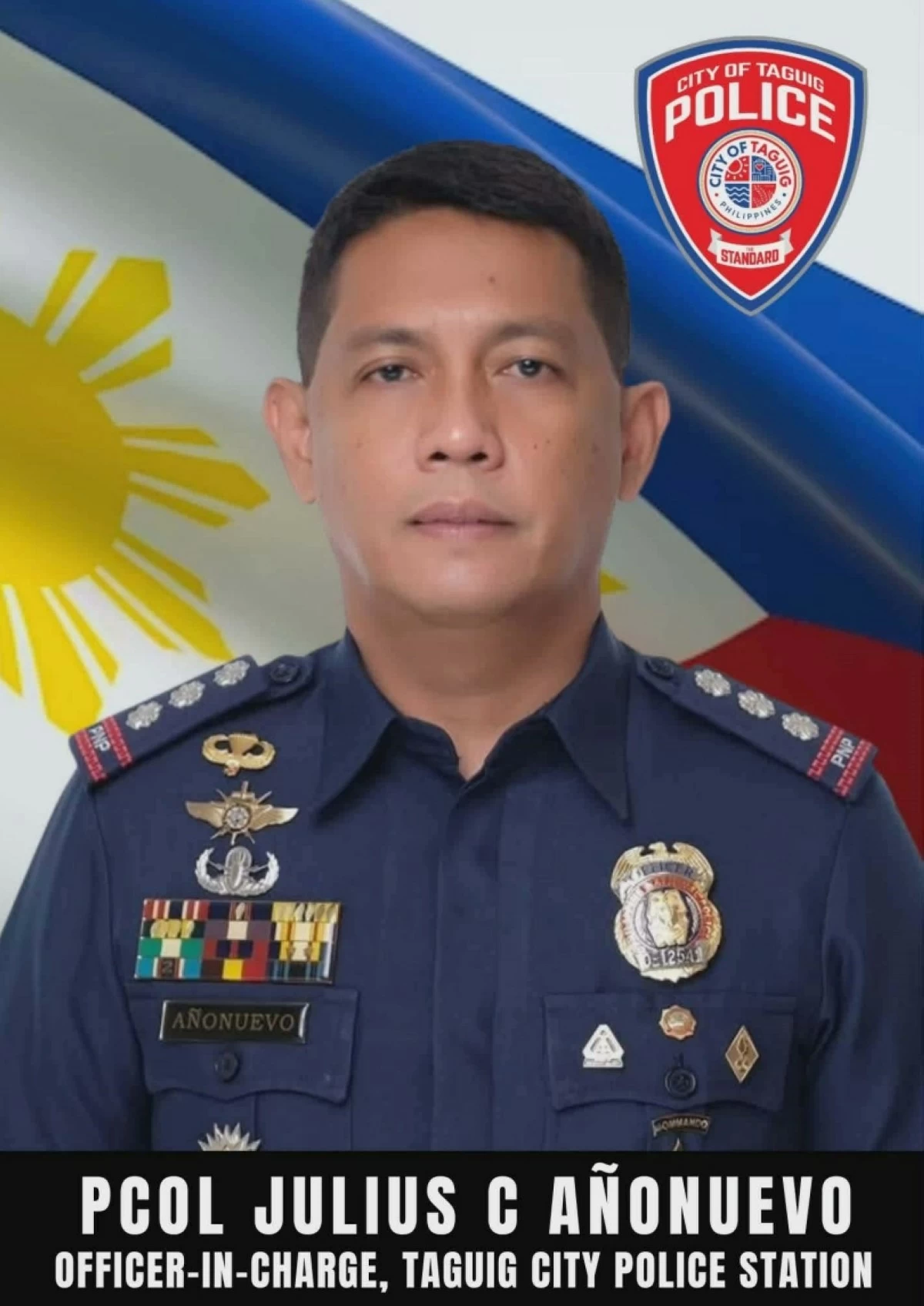 Col. Julius Añonuevo, new Taguig police chief (Photo from Col. Añonuevo's Facebook account) 
