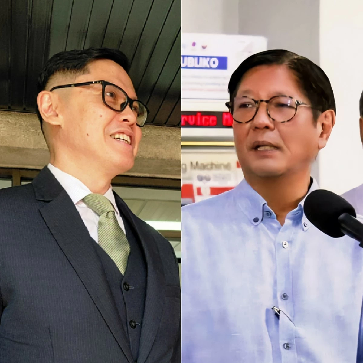 Lawyer Andre de Jesus (left), President Ferdinand "Bongbong" Marcos Jr. (MANILA BULLETIN/ PPAB)
