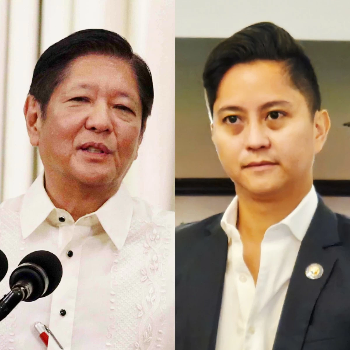 President Ferdinand "Bongbong" Marcos Jr. (left), Ilocos Norte 1st district Rep. Sandro Marcos (MANILA BULLETIN)
