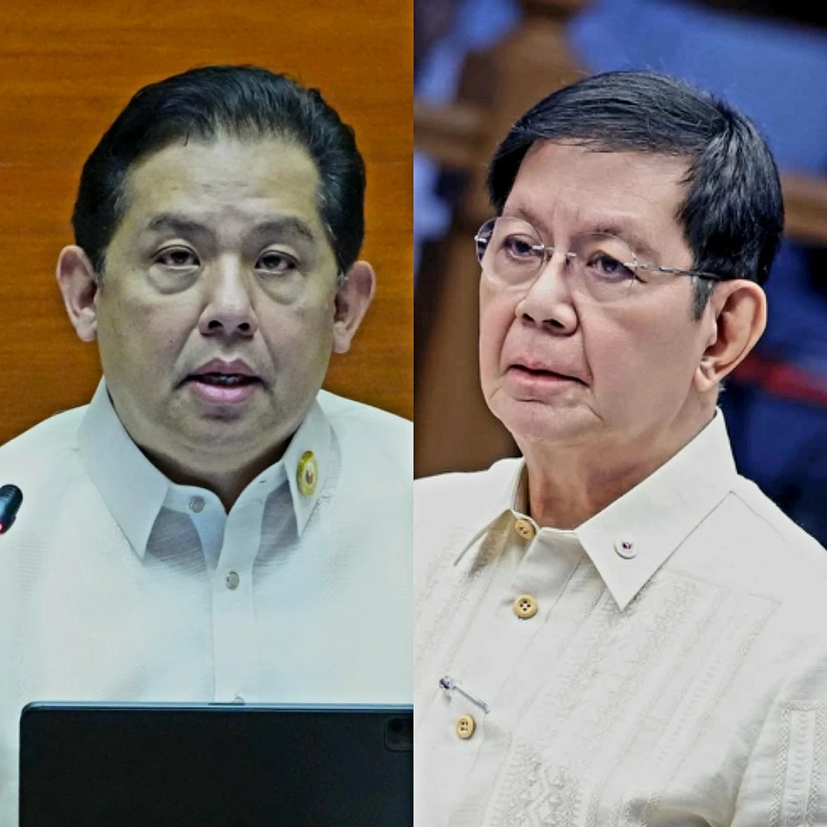Senate President Pro Tempore Panfilo "Ping" Lacson (left), Leyte 1st district Rep. Martin Romualdez (PPAB, Facebook)