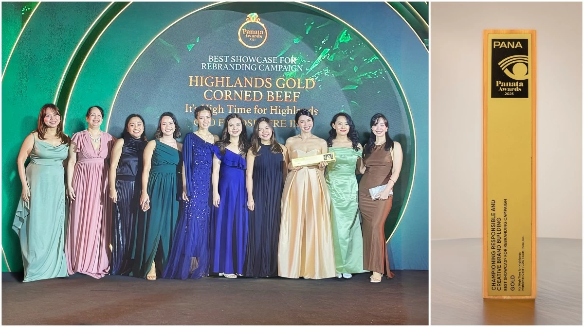 The Highlands Gold brand and media team & agency partners receiving their Panata Trophy