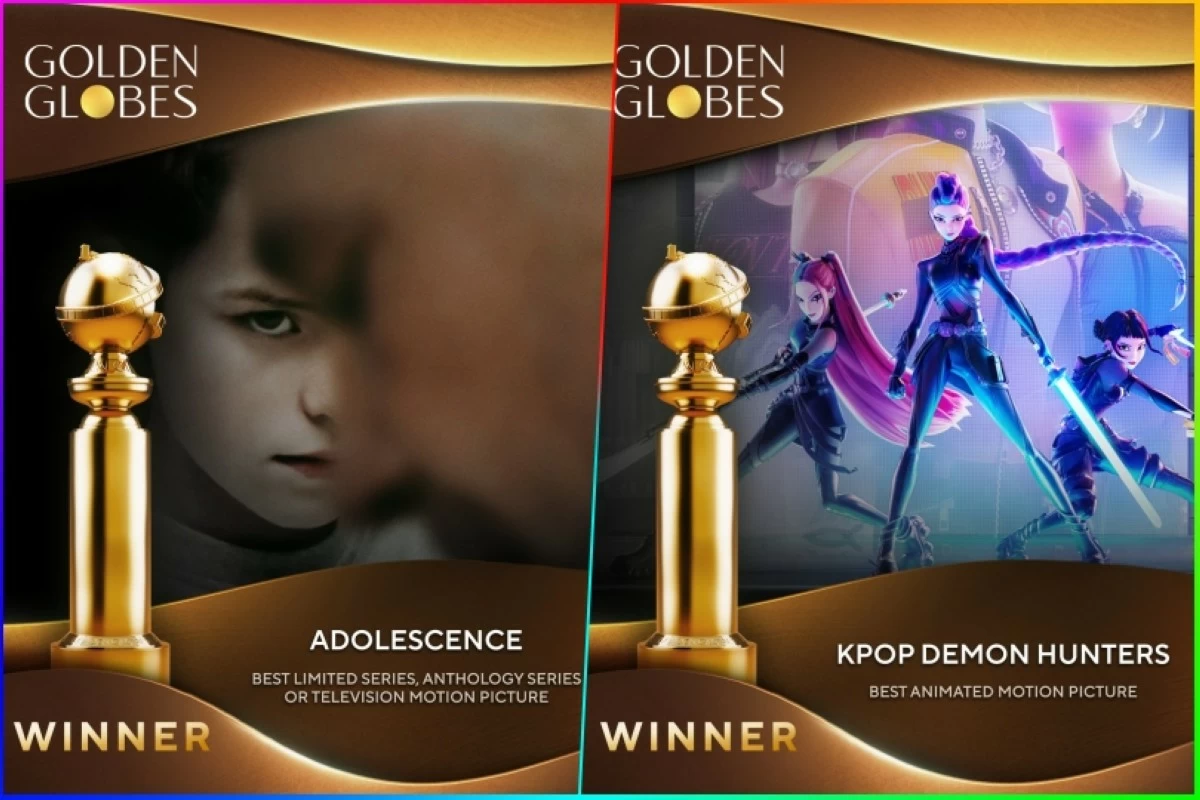 "Adolescence" and "KPop Demon Hunters" won at the 83rd Golden Globe Awards (Photos from Golden Globes on X) 
