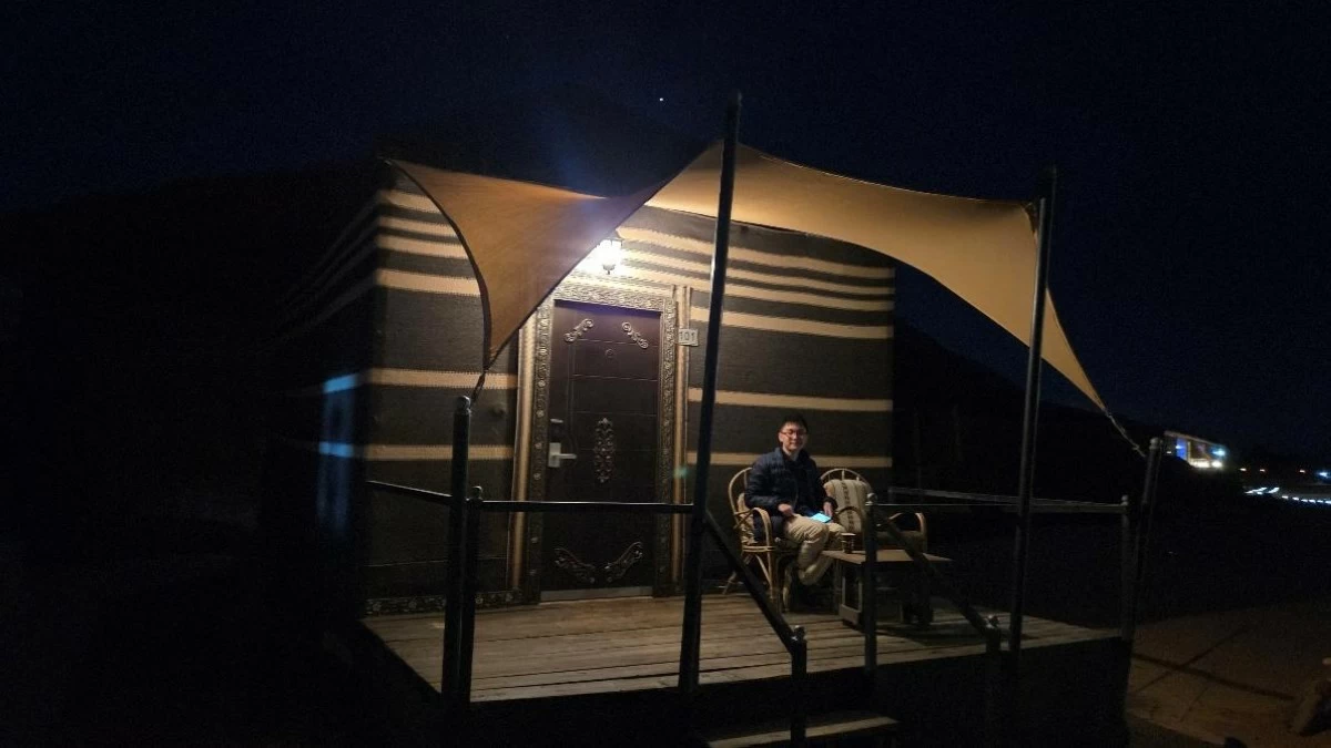 STAYING THE NIGHT A modern Bedouin tent in the desert of Wadi Rum.