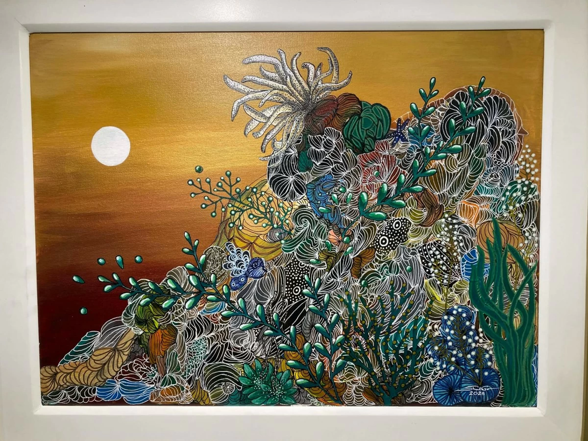 'CORAL JUNGLE' 18x24 inches, acrylic on canvas