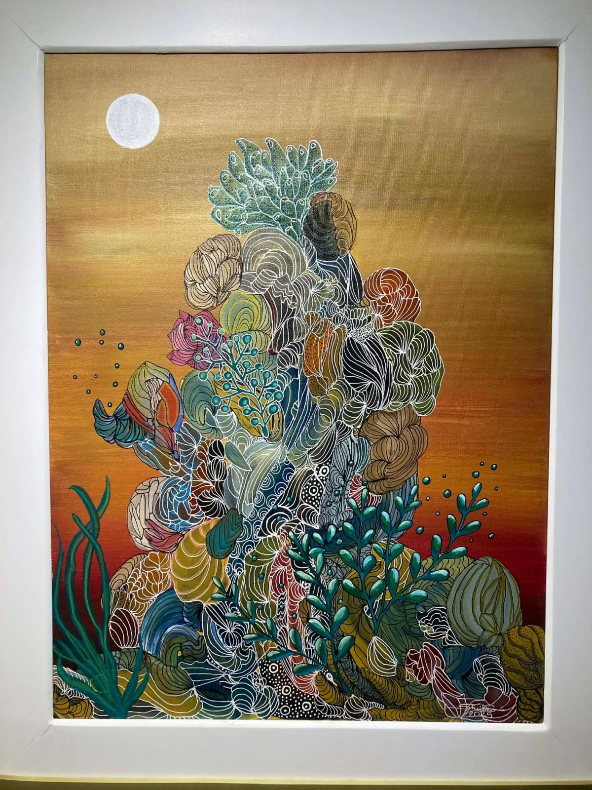 'AUTUMN CORALS' 24x28 inches, acrylic on canvas
