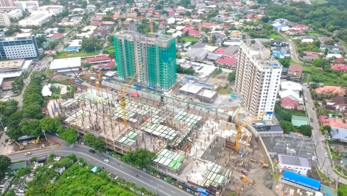 Vision turns into reality as Rockwell at Nepo Center rise from the ground up (Actual aerial drone shot as of Q3 2025)