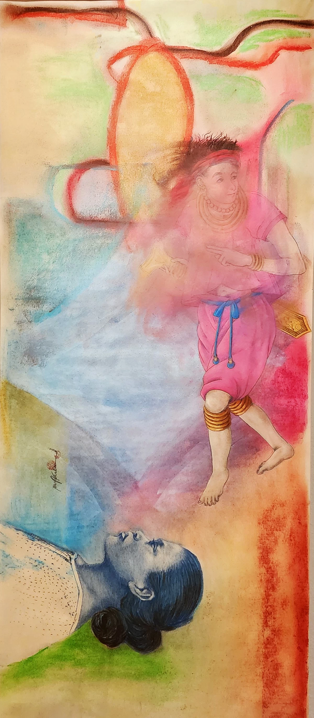 'SYSTEMIC ERASURE' 44x20 inches, chalk pastel on paper, 2026