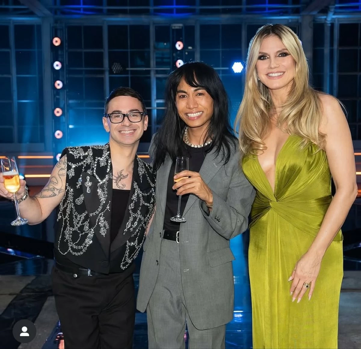 Veejay with fashion designer Christian Siriano and 'Project Runway' host Heidi Klum