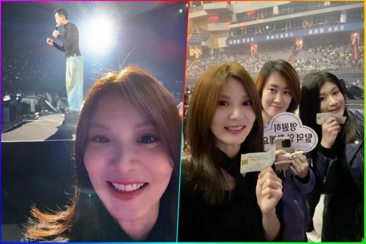 Annsimmi and her friends at Korean singer Rain's concert in Taipei, Taiwan on Jan. 17 (Photos from Annsimmi's online post)