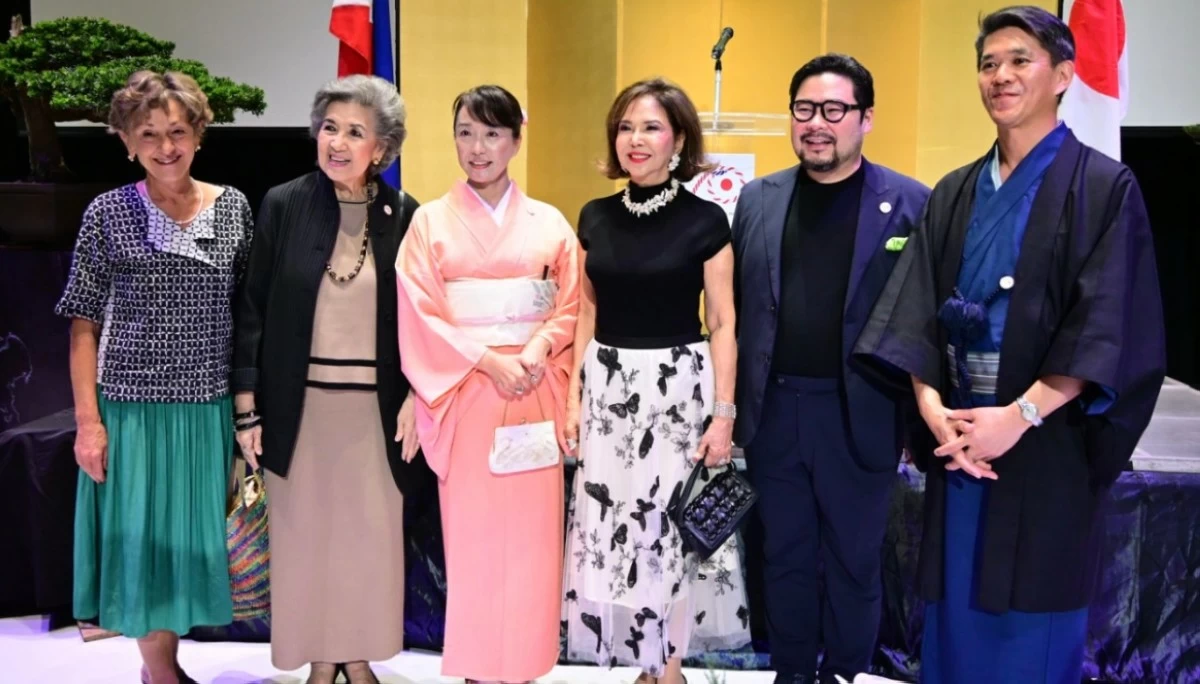Romania Ambassador Räduta-Dana Matache; ArteFino co-founder Maritess Mendoza Pineda; Mme. Akiko Endo; Monaco Consul General in the Philippines  Fortune Ledesma; real estate and infrastructure tycoon Anthony “AJ” Violago; and Japanese Ambassador Endo Kazuya
