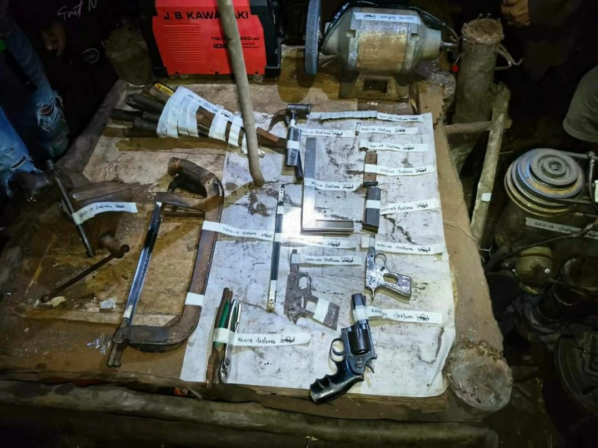 
A .357 revolver is among the items seized in a shanty where two men were caught manufacturing guns in Danao City, Cebu. (Contributed photo)
