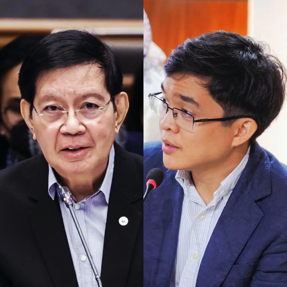 Senate President Pro Tempore Panfilo "Ping" Lacson (left), Batangas 1st district Rep. Leandro Legarda Leviste (Facebook)