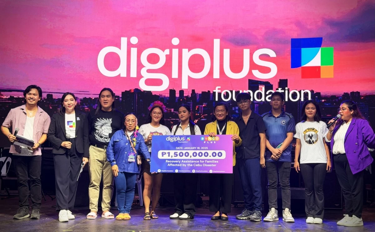 DIGIPLUS Foundation, led by Executive Director Angela Camins-Wieneke, officially turned over financial aid to Cebuano families affected by the 6.9-magnitude earthquake and recent typhoons during the BingoPlus Musikalingawan sa Sinulog event at Plaza Independencia in Cebu City on Jan. 18.