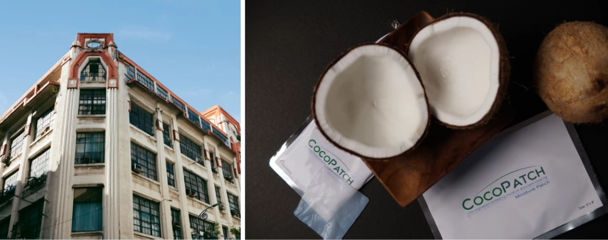 Escolta’s Art Deco landmark First United Building (left), and coconut-based wound dressing, Cocopatch, received the highest distinction - the Gran Prix Malasakit Award.