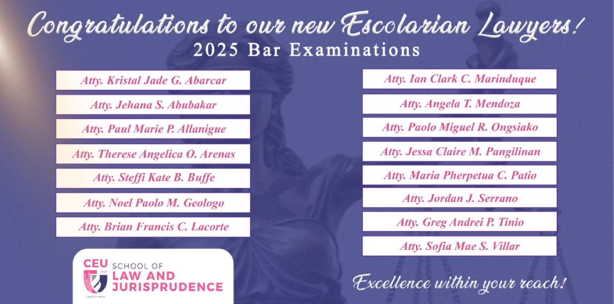 CEU School of Law and Jurisprudence grads conquer 2025 Bar Exam