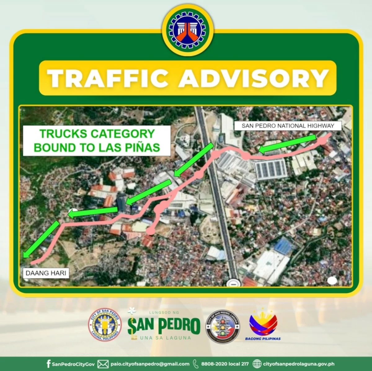 The traffic scheme issued by the San Pedro City government (Photo from the San Pedro City government's Facebook page) 