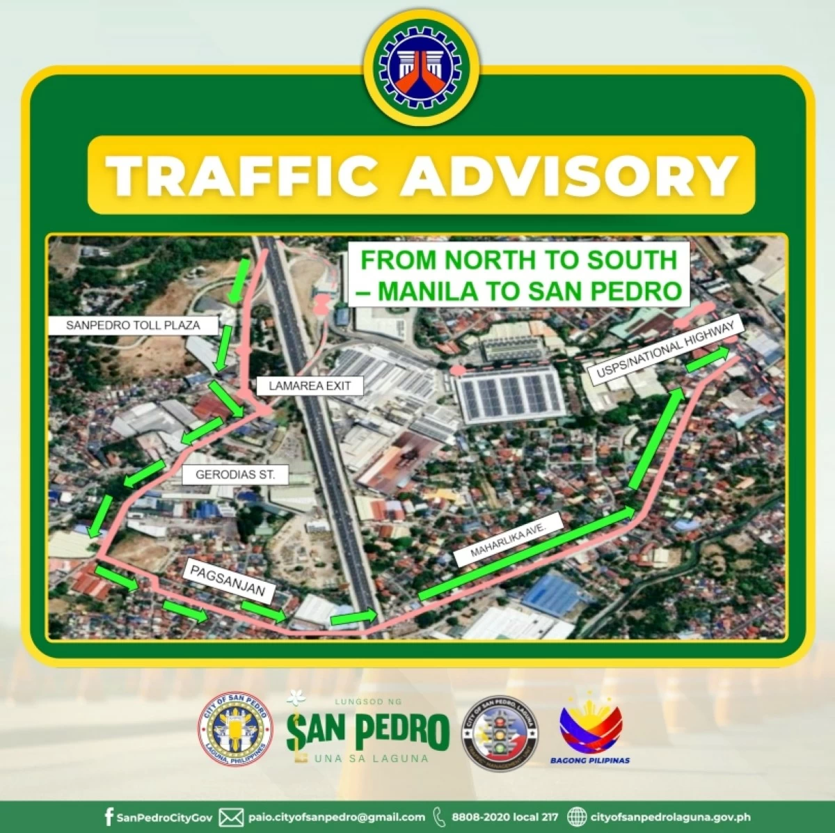 The traffic scheme issued by the San Pedro City government (Photo from the San Pedro City government's Facebook page) 