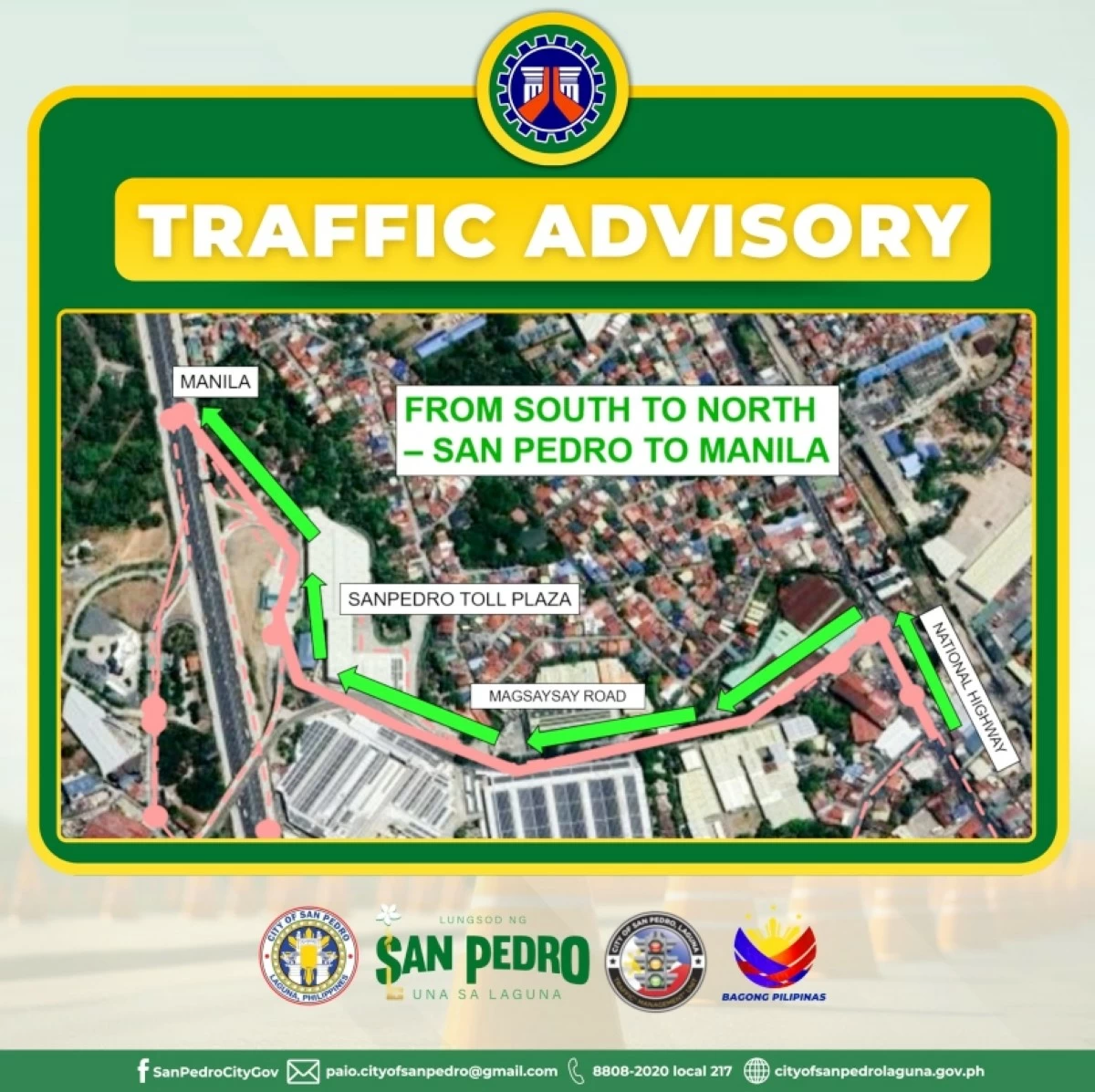 The traffic scheme issued by the San Pedro City government (Photo from the San Pedro City government's Facebook page) 